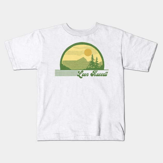 Leon Russell / Retro Style Country Fan Design Kids T-Shirt by DankFutura